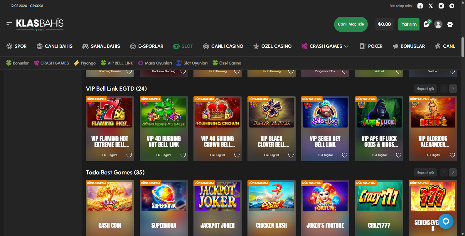 Klasbahis Hoş Geldin Bonusu