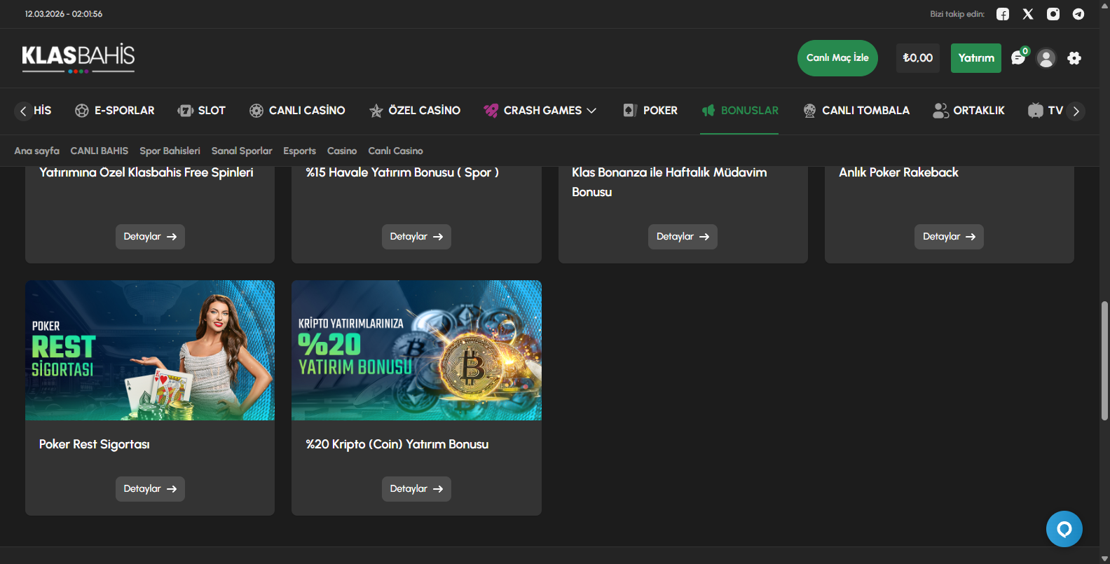 Klasbahis Bahislere Giriş